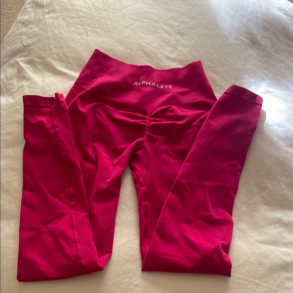 Alphalete Pink Leggings High Waist Moisture-Wicking